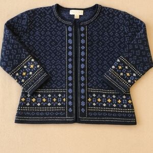 Nomadic Traders Black and Purple Knit Cardigan